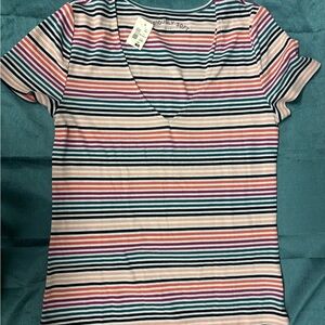 Aeropostale Multicolor Striped Short Sleeve Tee